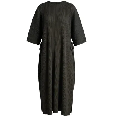 Cy Boutique Women's Full Length Pleated Maxi Dress With Cap Sleeves In Black