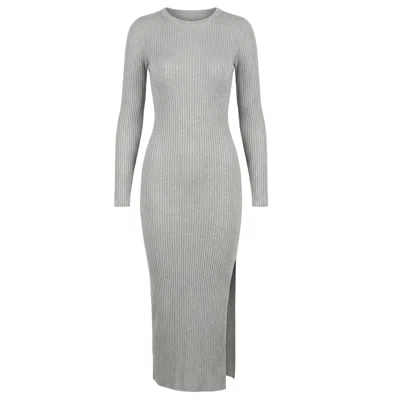 Cy Boutique Women's Long Sleeves Knit Bodycon Dress In Grey In Gray