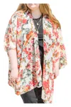 Cy Fashion Flowers By The Lake Kimono In Red In Red