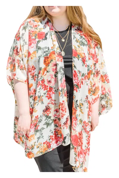 Cy Fashion Flowers By The Lake Kimono In Red