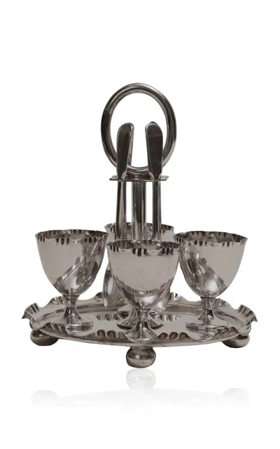 Cy Kitchen - Embellished Egg Cruet Set - Silver