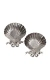 Cy Kitchen - Silver Bow Shell Dishes Set Of 2  - Silver