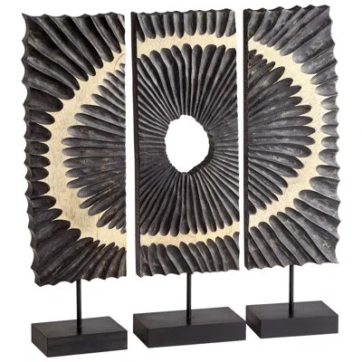 Cyan Design 3 Pieces Ruffle Sculpture Set In Black;white