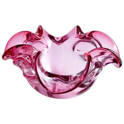 Cyan Design Abbie Glass Abstract Contemporary Decorative Bowl In Pink
