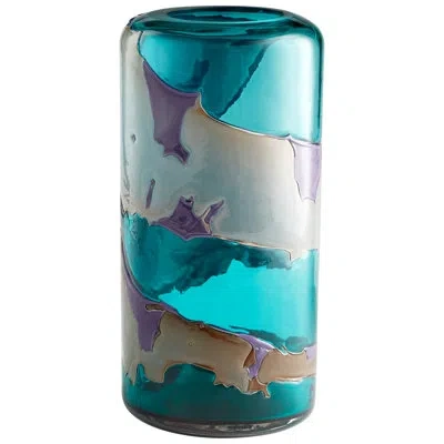 Cyan Design Ahoy Blue/brown 15.75'' Glass Table Vase In Blue;brown
