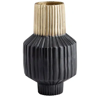 Cyan Design Allumage Matte Black/gold Metal Table Vase In Gold;matte Black