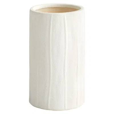 Cyan Design Astreae Handmade Cylinder Ceramic Table Vase In White