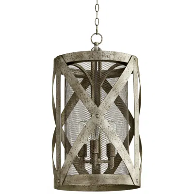Cyan Design Byzantine 15"w Graphite 3-light Double Drum Pendant In Multi