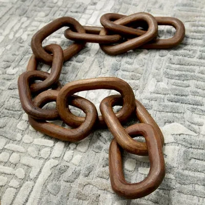 Cyan Design Cadena Wood Chain Sculpture In Brown