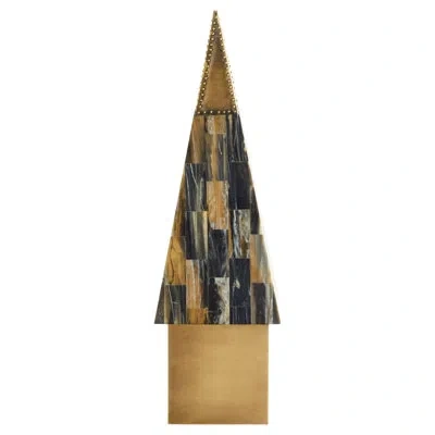Cyan Design Cairo Spire Sculpture In Antique Brass,gray