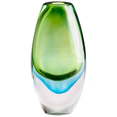 Cyan Design Canica Blue And Green 11 3/4"h Large Glass Vase In Multi