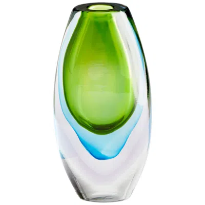 Cyan Design Canica Blue And Green 9 3/4"h Small Glass Vase In Multi