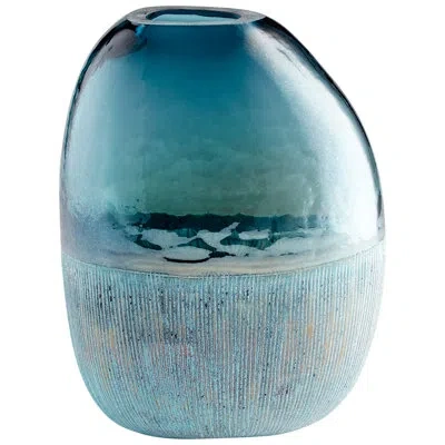 Cyan Design Cape Caspian Blue 10.25" Glass Table Vase In Blue;multi Colored