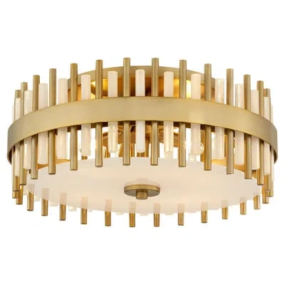 Cyan Design Cassio 4 Light Flush Mount | Aged Brass In Aged Brass,white