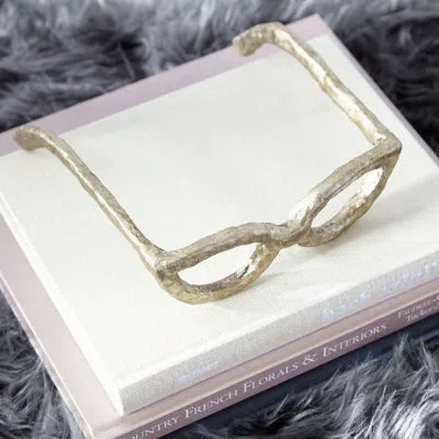 Cyan Design Cat Eyes Sculpture In Antique Silver