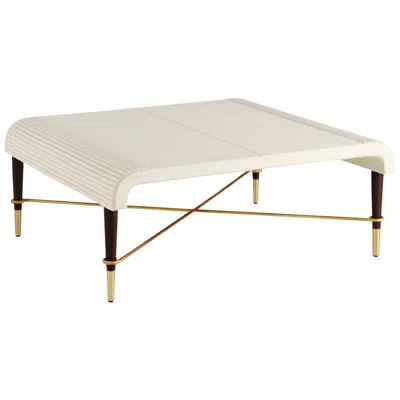 Cyan Design Channel Cocktail Table - Off-white - Walnut - Brass