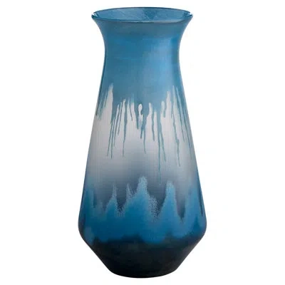 Cyan Design Chuva Handmade Glass Table Vase In Blue,gray,black
