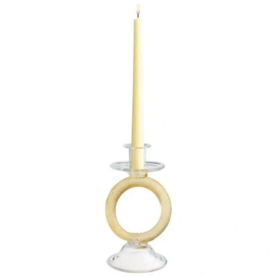 Cyan Design Cirque Glass Candlestick In Amber