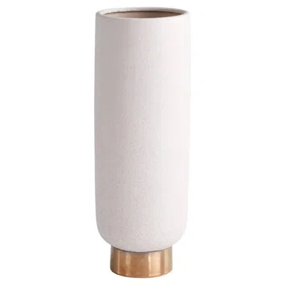 Cyan Design Clayton Indoor / Outdoor Ceramic Table Vase In White;gold