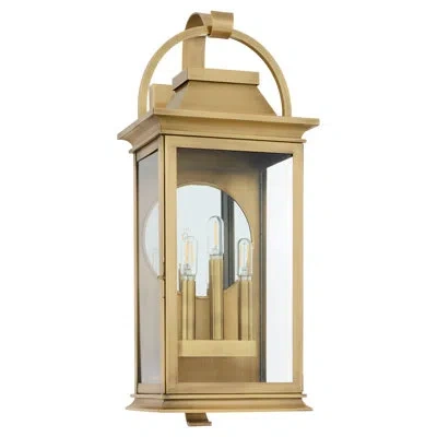 Cyan Design Concord 3 Light Outdoor Wall Sconce | Heritage Brass In Clear,transparent Glass;heritage Brass
