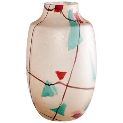 Cyan Design Cuzco Pink/blue/red 12.25'' Glass Table Vase In Blue;red;pink