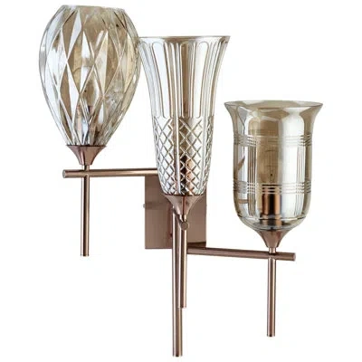 Cyan Design Darcey 3-light Armed Sconce In Mirrored Exterior;satin Copper