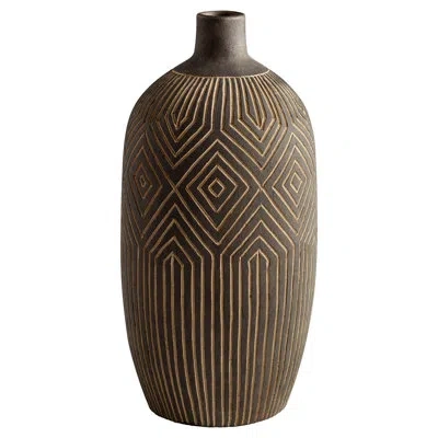 Cyan Design Dark Labyrinth Decorative Vase In Brown;beige