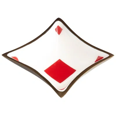 Cyan Design Diamond Accent Vanity Tray In Brown;white;red