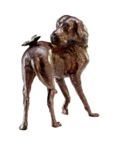 Cyan Design Dog And Butterfly Sculpture In Red