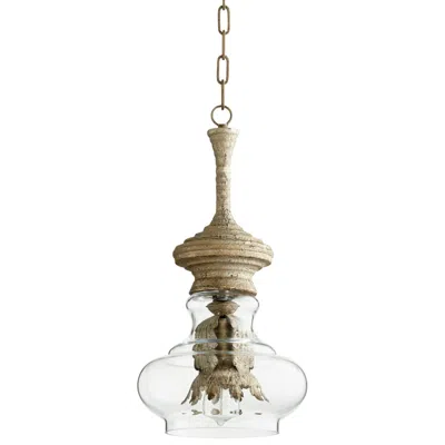 Cyan Design Dresden Sawyer 10"w Whitewash And Glass Pendant Light In Multi