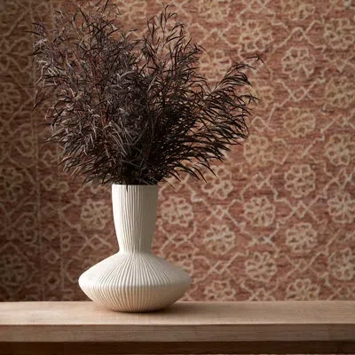 Cyan Design Echo Handmade Ceramic Table Vase In White;beige
