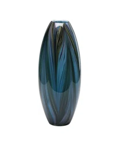 Cyan Design Feather Vase - Blue