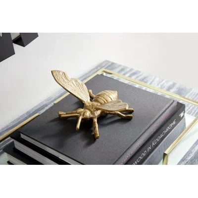 Cyan Design Fluttering Token Decorative Bumble Bee In Gold
