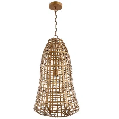 Cyan Design Grid Beacon 1 - Light Unique / Statement Bell Pendant In Yellow