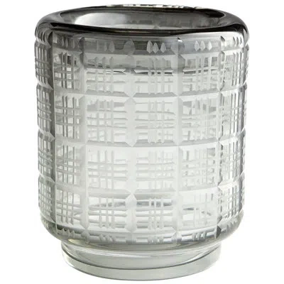 Cyan Design Grid Smoke Glass Table Vase In Gray