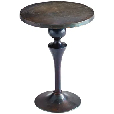 Cyan Design Gully 18" Wide Antique Bronzed-blue Round Side Table