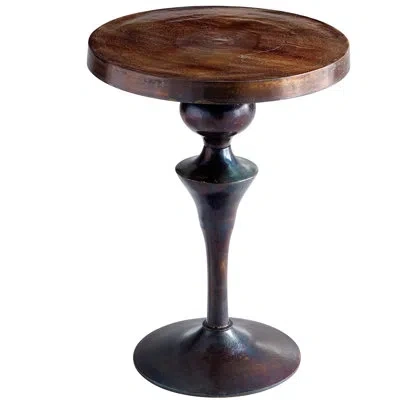 Cyan Design Gully Pedestal End Table In Antique Bronze;blue