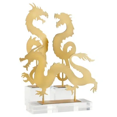 Cyan Design Haku 21" H Handmade Animals Figurine / Sculpture In Gold