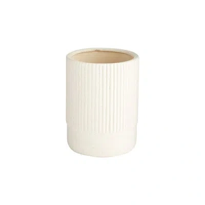 Cyan Design Harmonica Decorative Vase In White