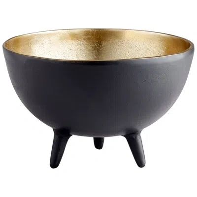 Cyan Design Inca Stainless Steel Glam Decorative Bowl In Matte Black/gold In Black;gold