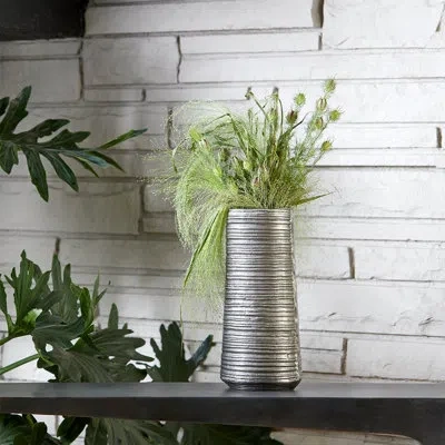Cyan Design Jasper Handmade Aluminum Table Vase In Metallic Zinc