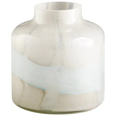 Cyan Design Lucerne Tan/aqua Glass Table Vase In White;tan