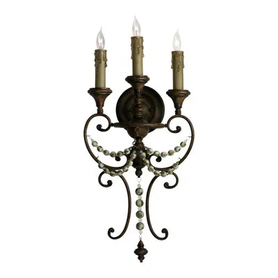 Cyan Design Meriel 3 - Light Iron Candle Wall Light In Antiqued Sienna;terre De Sienne Antique