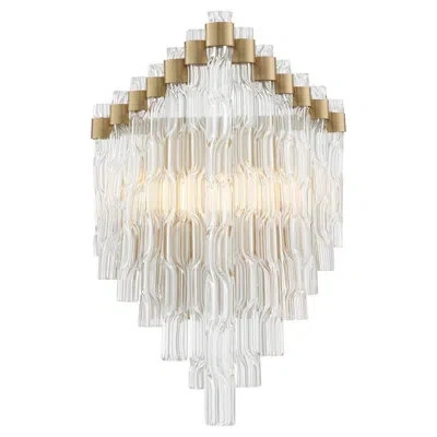 Cyan Design Nobel Glass Flush Mounted Sconce In Antique Brass;clear,transparent Glass