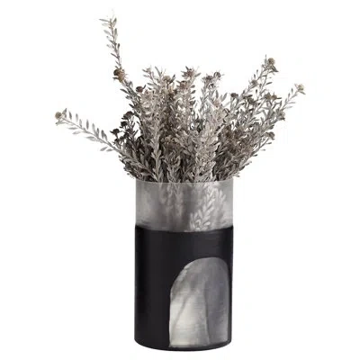 Cyan Design Ominous Frost Black/white 12" Glass Table Vase In Black;white