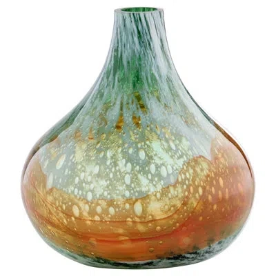 Cyan Design Pacaya Handmade Glass Table Vase In Orange,green,gray