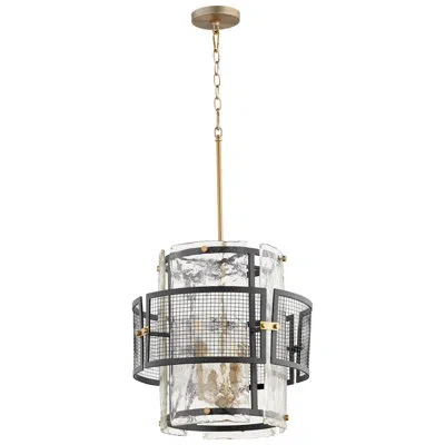 Cyan Design Panorama 4 - Light Unique / Statement Drum Chandelier In Matte Black;antique Brass