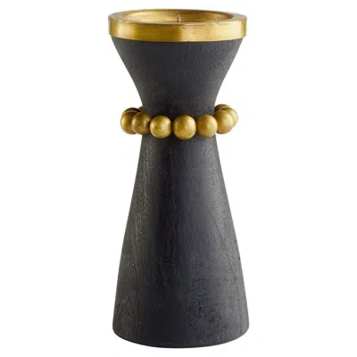 Cyan Design Parvati Tabletop Candlestick In Rubbed Black,antique Brass