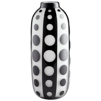 Cyan Design Petroglyph Black/white Glass Table Vase In Black;white