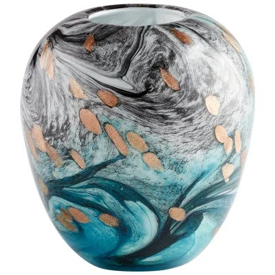 Cyan Design Prismatic Blue/gray/gold Glass Table Vase In Multi
